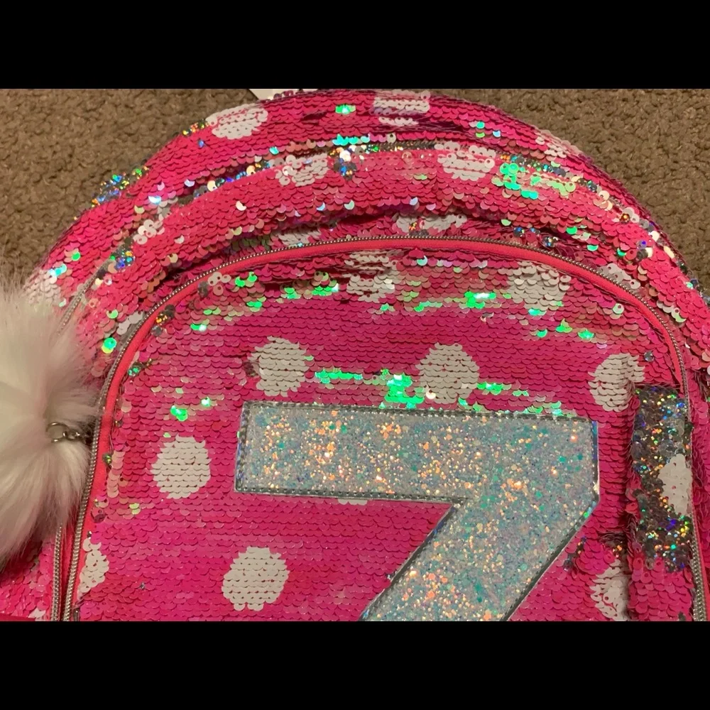 Justice Polka Dot Flip Sequins Backpack Initial Z